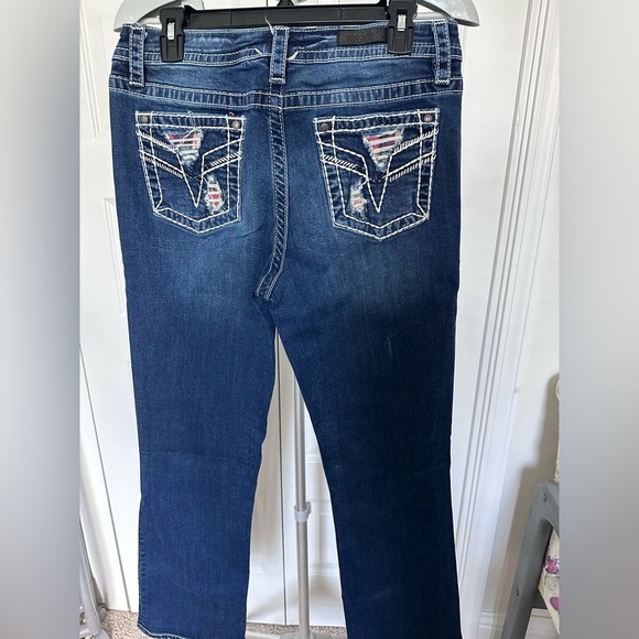 Vigoss Red, White & Blue detailed Slim Boot Leg Jeans- Merica! - Picture 6 of 12